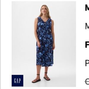 GAP Maternity Ruffle Midi Dress NWOT